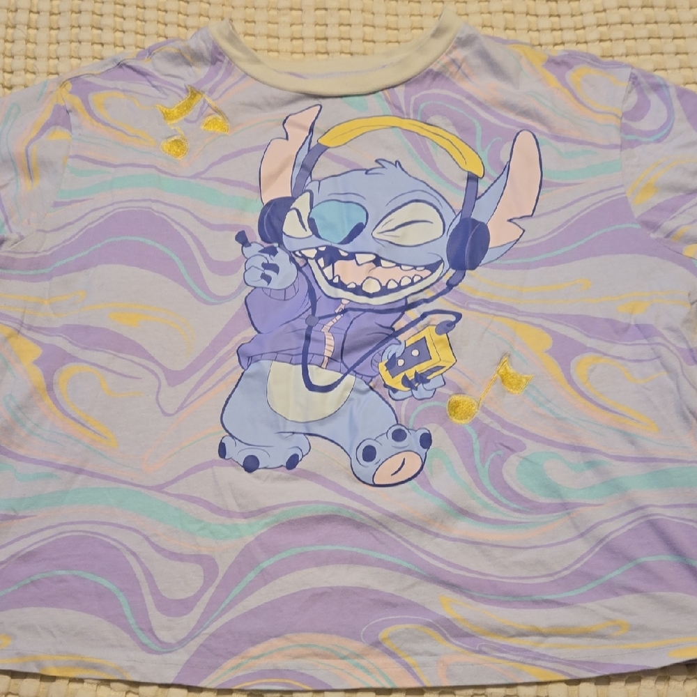 Disney Purple & Light Blue Stitch Graphic Tee